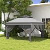 Carpa Plegable De Acero Tela Oxford 326x326x272 Cm-outsunny. Gris