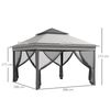 Carpa Plegable De Acero Tela Oxford 326x326x272 Cm-outsunny. Gris