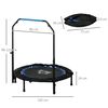 Trampolín De Fitness Homcom Acero Pp Tela Oxford, Ø102x99-123cm, Azul