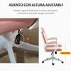 Silla De Oficina De Poliéster Espuma Vinsetto 62x69x92-100 Cm Rosa