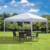 Carpa Plegable Tela Oxford 295x295x255 Cm-outsunny. Blanco Plata