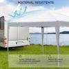 Carpa Plegable Tela Oxford 295x295x255 Cm-outsunny. Blanco Plata