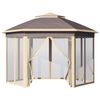 Carpa Plegable De Metal Tela Oxford 405x340x285 Cm-outsunny. Beige