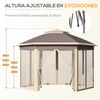 Carpa Plegable De Metal Tela Oxford 405x340x285 Cm-outsunny. Beige