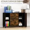 Mueble Impresora De Melamina Vinsetto 90x37,5x68,5 Cm Marrón Rústico