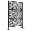 Biombo De Exterior De Acero 122x45x198 Cm-outsunny. Negro