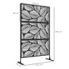 Biombo De Exterior De Acero 122x45x198 Cm-outsunny. Negro