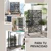 Biombo De Exterior De Acero 122x45x198 Cm-outsunny. Negro