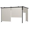 Pérgola De Jardín De Poliéster Metal 4x3 M-outsunny. Crema