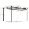 Pérgola De Jardín De Poliéster Metal 4x3 M-outsunny. Crema