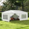 Carpa De Jardín De Metal Pe 583x293x250 Cm-outsunny. Blanco