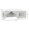 Carpa De Jardín De Metal Pe 583x293x250 Cm-outsunny. Blanco