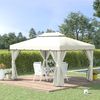 Cenador De Jardín De Aluminio Poliéster 4x3x2,8m-outsunny. Blanco