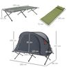 Cama De Camping De Tela Oxford Aluminio 200x86x147 Cm-outsunny. Gris