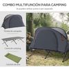 Cama De Camping De Tela Oxford Aluminio 200x86x147 Cm-outsunny. Gris