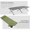 Cama De Camping De Tela Oxford Aluminio 200x86x147 Cm-outsunny. Gris