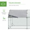 Gallinero De Acero Galvanizado Tela 280x760x197 Cm-pawhut. Plata