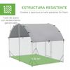 Gallinero De Acero Galvanizado Tela 280x190x197 Cm-pawhut. Plata