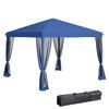 Carpa Plegable De Metal Tela Oxford 295x295x260 Cm-outsunny. Azul