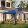 Carpa Plegable De Metal Tela Oxford 295x295x260 Cm-outsunny. Azul