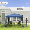 Carpa Plegable De Metal Tela Oxford 295x295x260 Cm-outsunny. Azul