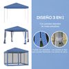 Carpa Plegable De Metal Tela Oxford 295x295x260 Cm-outsunny. Azul