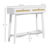 Mesa Consola De Melamina De Madera Homcom 100x30x81 Cm Blanco