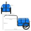 Remolque Para Bicicleta Homcom Acero Pp, 145x61x76/81 Cm, Azul