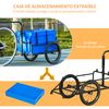 Remolque Para Bicicleta Homcom Acero Pp, 145x61x76/81 Cm, Azul