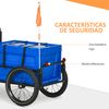 Remolque Para Bicicleta Homcom Acero Pp, 145x61x76/81 Cm, Azul