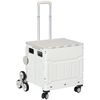 Carrito De La Compra De Pp Aluminio Homcom 48x43x95 Cm Blanco