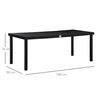 Mesa Jardín De Aluminio Madera Plástico 190x90x74cm-outsunny.negro