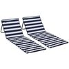 Esterillas De Tela Oxford Acero 142x51x40 Cm-outsunny. Blanco Y Azul