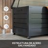 Baúl De Exterior De Acero Galvanizado 120x62x66 Cm-outsunny. Gris