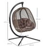 Silla Colgante De Acero Textilene 118x103x172 Cm-outsunny. Café