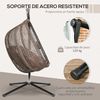 Silla Colgante De Acero Textilene 118x103x172 Cm-outsunny. Café