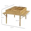 Mesa De Cultivo De Madera De Abeto 122x91,5x89 Cm-outsunny. Natural