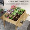 Mesa De Cultivo De Madera De Abeto 122x91,5x89 Cm-outsunny. Natural