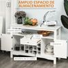 Aparador De Cocina De Mdf Homcom 116,5x40x82,5 Cm Blanco