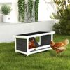 Ponedero Para Gallinas De Madera De Abeto 66x37x34 Cm-pawhut. Gris