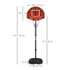 Canasta De Baloncesto Sportnow Pe Acero, Ø38x129-179 Cm, Negro