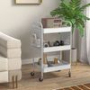 Carrito Auxiliar Con Ruedas De Acero Homcom 53,5x30,5x75 Cm Blanco