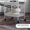 Carrito Auxiliar Con Ruedas De Acero Homcom 53,5x30,5x75 Cm Blanco