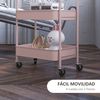 Carrito Auxiliar Con Ruedas De Acero Homcom 45x30,6x79 Cm Rosa