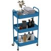 Carrito Auxiliar Con Ruedas De Acero Homcom 45x30,6x79 Cm Azul Oscuro