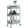 Carrito Auxiliar Con Ruedas De Acero Homcom 45x30,6x79 Cm Azul Claro