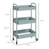 Carrito Auxiliar Con Ruedas De Acero Homcom 45x30,6x79 Cm Azul Claro