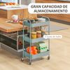 Carrito Auxiliar Con Ruedas De Acero Homcom 45x30,6x79 Cm Azul Claro