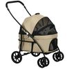 Carrito Para Perros De Tela Oxford Acero 81x68x98,5 Cm-pawhut. Caqui