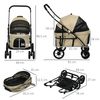 Carrito Para Perros De Tela Oxford Acero 81x68x98,5 Cm-pawhut. Caqui